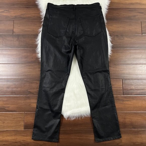 Abercrombie‎ & Fitch Size 18 / 34 Coated Black High Rise 90s Slim Straight Jeans - Picture 8 of 9